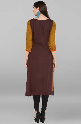Janasya Multicolor printed rayon kurtis 5