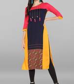 Janasya Multicolor printed rayon kurtis