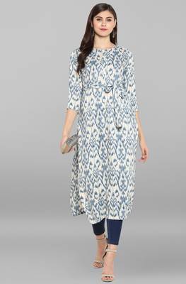 Janasya Multicolor printed rayon kurtis 2