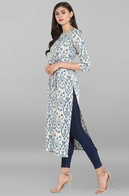 Janasya Multicolor printed rayon kurtis 3