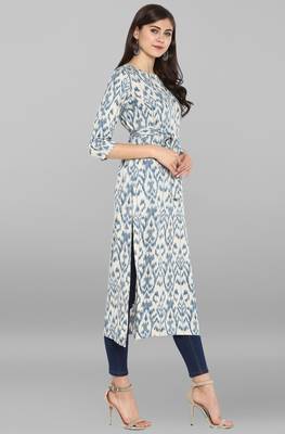 Janasya Multicolor printed rayon kurtis 4