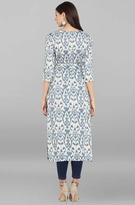 Janasya Multicolor printed rayon kurtis 5