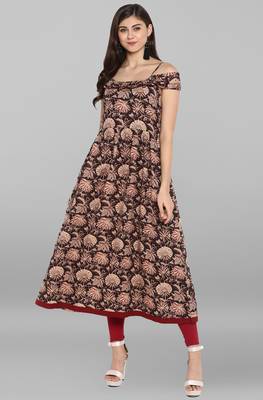 Janasya Multicolor printed cotton kurtis 1