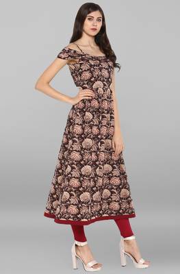 Janasya Multicolor printed cotton kurtis 4