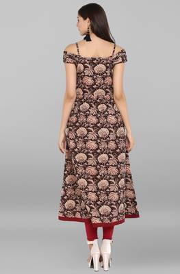 Janasya Multicolor printed cotton kurtis 5