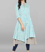 Janasya Multicolor printed cotton kurtis