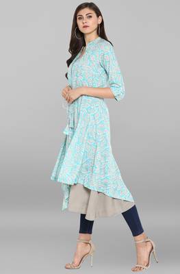 Janasya Multicolor printed cotton kurtis 3