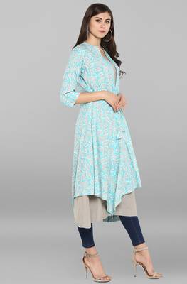 Janasya Multicolor printed cotton kurtis 4