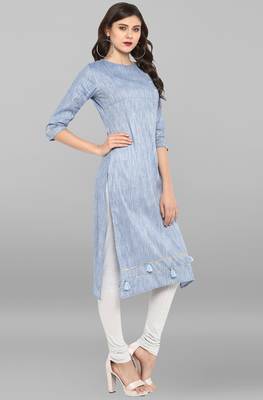 Janasya Multicolor printed cotton kurtis 4