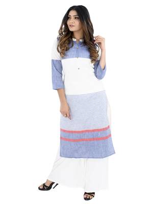 Blue printed cotton kurtis 1