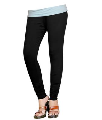 Black Cotton Churidar Leggings for Women's and Girl's (Free Size) 1