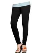 Black Cotton Churidar Leggings for Women's and Girl's (Free Size)