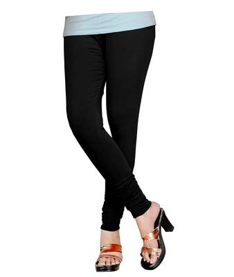 Black Cotton Churidar Leggings for Women's and Girl's (Free Size) 2