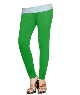 Green Cotton Churidar Leggings for Women's and Girl's (Free Size) 1