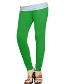 Green Cotton Churidar Leggings for Women's and Girl's (Free Size)