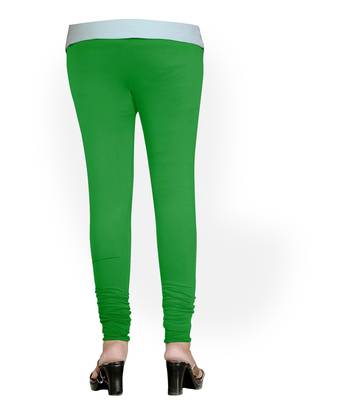 Green Cotton Churidar Leggings for Women's and Girl's (Free Size) 3