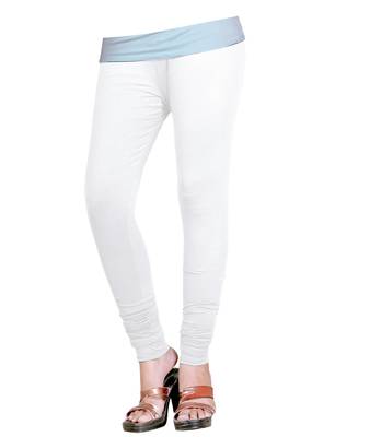 White Cotton Churidar Leggings for Women's and Girl's (Free Size) 1