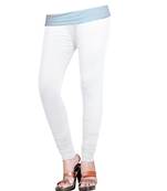 White Cotton Churidar Leggings for Women's and Girl's (Free Size)