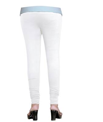 White Cotton Churidar Leggings for Women's and Girl's (Free Size) 3