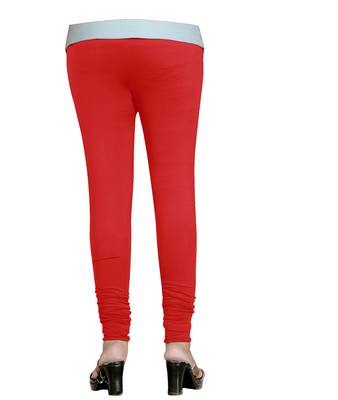 Red Cotton Churidar Leggings for Women's and Girl's (Free Size) 3