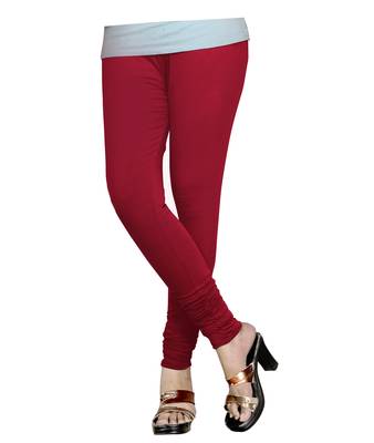 Maroon Cotton Churidar Leggings for Women's and Girl's (Free Size) 2