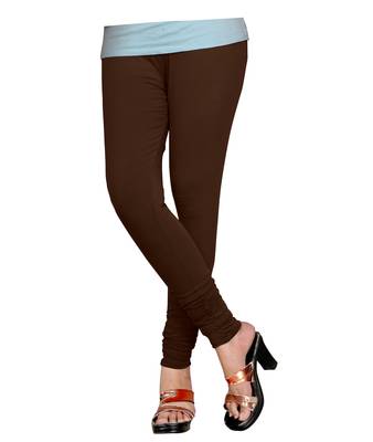 Brown Cotton Churidar Leggings for Women's and Girl's (Free Size) 2