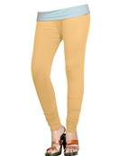 Beige Cotton Churidar Leggings for Women's and Girl's (Free Size)