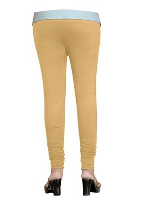 Beige Cotton Churidar Leggings for Women's and Girl's (Free Size) 3
