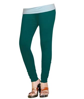 DarkCyan Cotton Churidar Leggings for Women's and Girl's (Free Size) 1