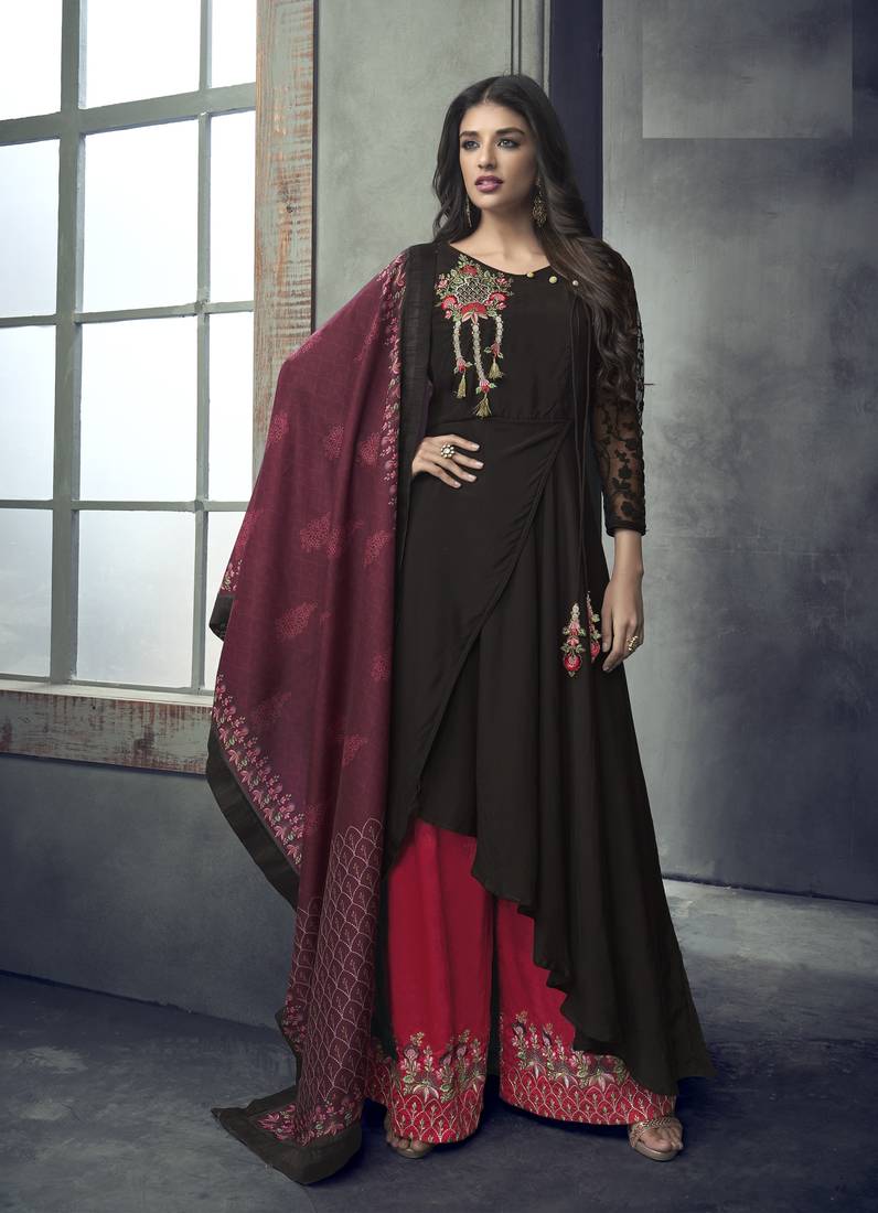 Black Georgette Salwar With Dupatta