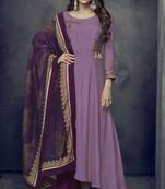 Light-Purple Georgette Salwar With Dupatta