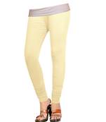 Cream Cotton Churidar Leggings for Women's and Girl's (Free Size)