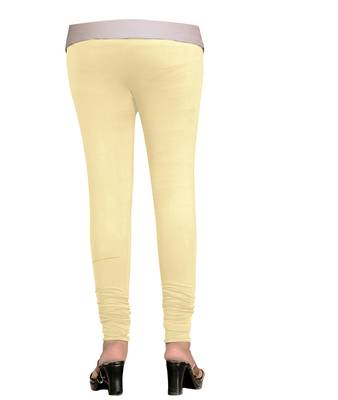Cream Cotton Churidar Leggings for Women's and Girl's (Free Size) 3