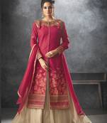 Pink embroidered raw silk salwar