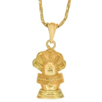 Goldplated Shivling Pendant For Unisex 1