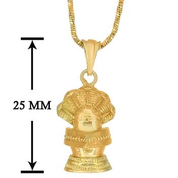 Goldplated Shivling Pendant For Unisex 2