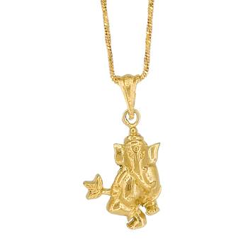 Goldplated Ganesha Ganpati Pendant For Unisex 1