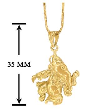 Goldplated Ganesha Ganpati Pendant For Unisex 2