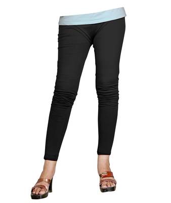 Black Cotton Ankle Length Leggings for Women's and Girl's (Free Size) 1