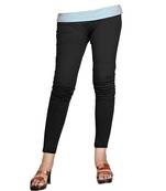 Black Cotton Ankle Length Leggings for Women's and Girl's (Free Size)