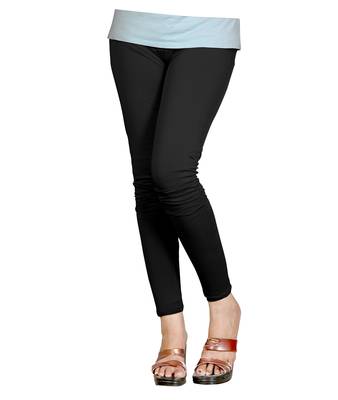 Black Cotton Ankle Length Leggings for Women's and Girl's (Free Size) 2