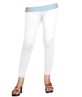 White Cotton Ankle Length Leggings for Women's and Girl's (Free Size) 1