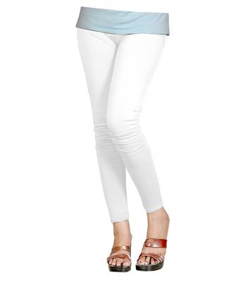 White Cotton Ankle Length Leggings for Women's and Girl's (Free Size) 2