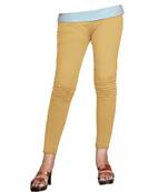 Chikoo Cotton Ankle Length Leggings for Women's and Girl's (Free Size)