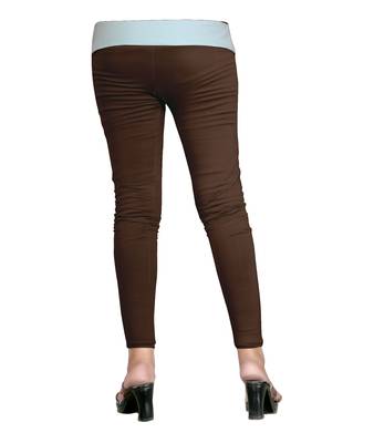 Brown Cotton Ankle Length Leggings for Women's and Girl's (Free Size) 2