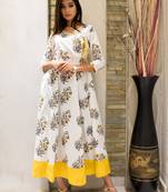 White Printed Cotton Kurtis
