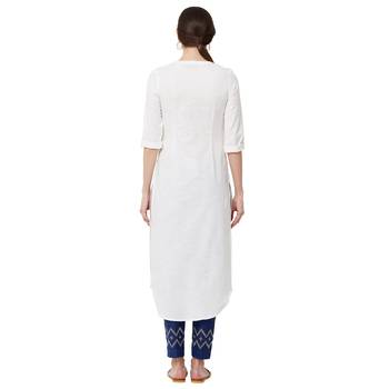 White plain cotton kurti 3