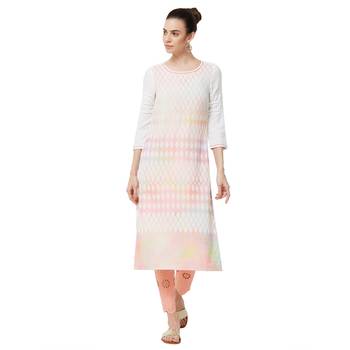 White embroidered rayon kurti 1