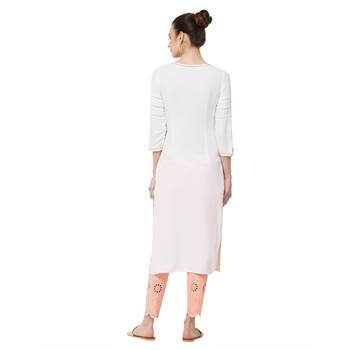 White embroidered rayon kurti 3