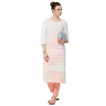 White embroidered rayon kurti 4